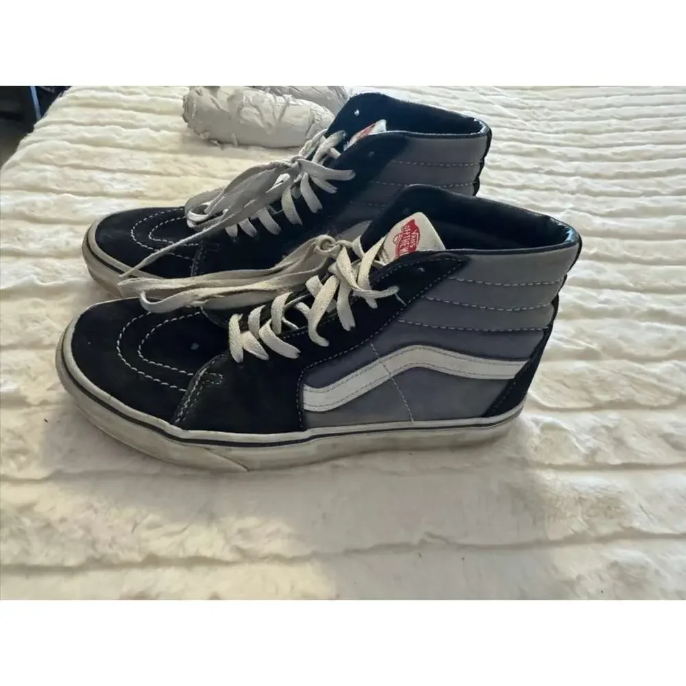 Vans Sk8-Hi High Top Sneakers Black Gray Men's 6.5 Women's 8 721356